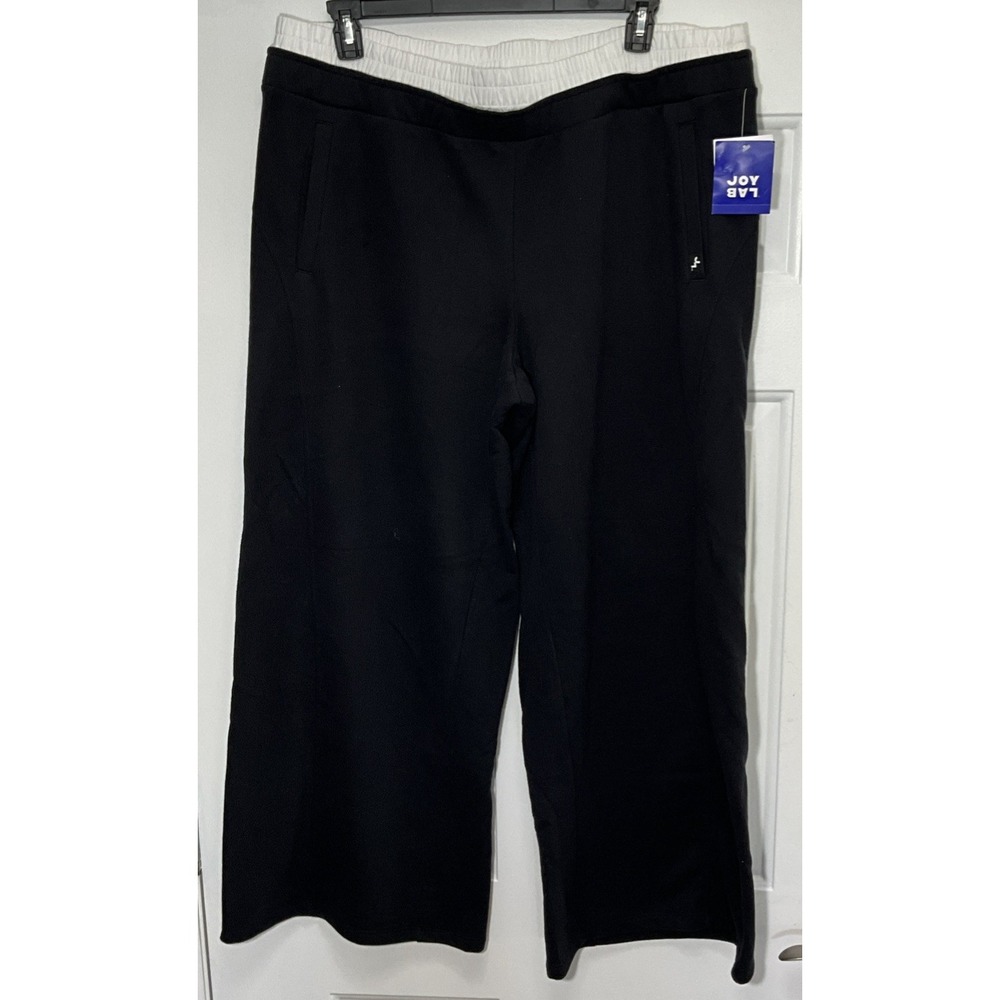 $35(Regular) Joy Lab Wide/Barrel Leg Black Lounge/Sweatpants Women's XXL